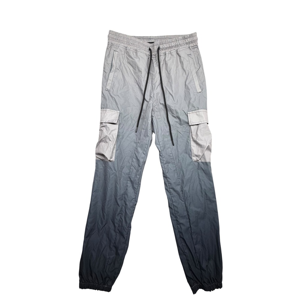 Reason Clothing Mens Ombre Cargo Joggers Grey Black Gradient RUC-004 Size M